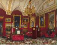 Ukhtomsky Konstantin Andreyevich Interiors of the Winter Palace. The Study of Grand Princess Maria Alexandrovna - Hermitage